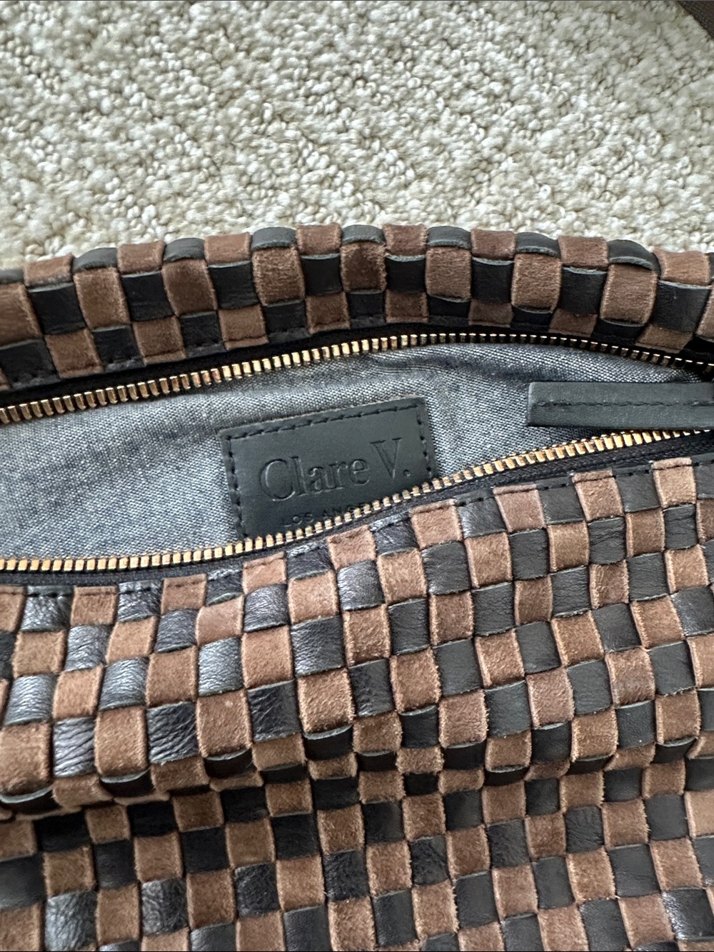 Woven Half-Moon Crossbody with Detachable Strap - Picture 6 of 6